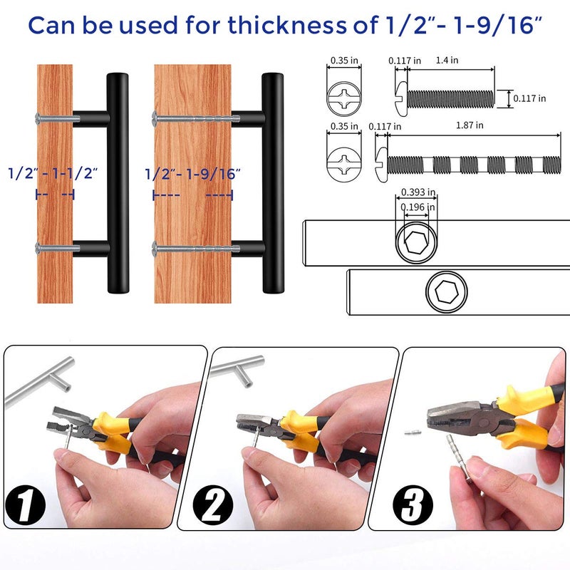 Ravinte 5 Pack 6 inch Cabinet Pulls Matte Black Stainless Steel Kitchen Cupboard Handles Cabinet Handles 3.75â€ Hole Center - Image 4